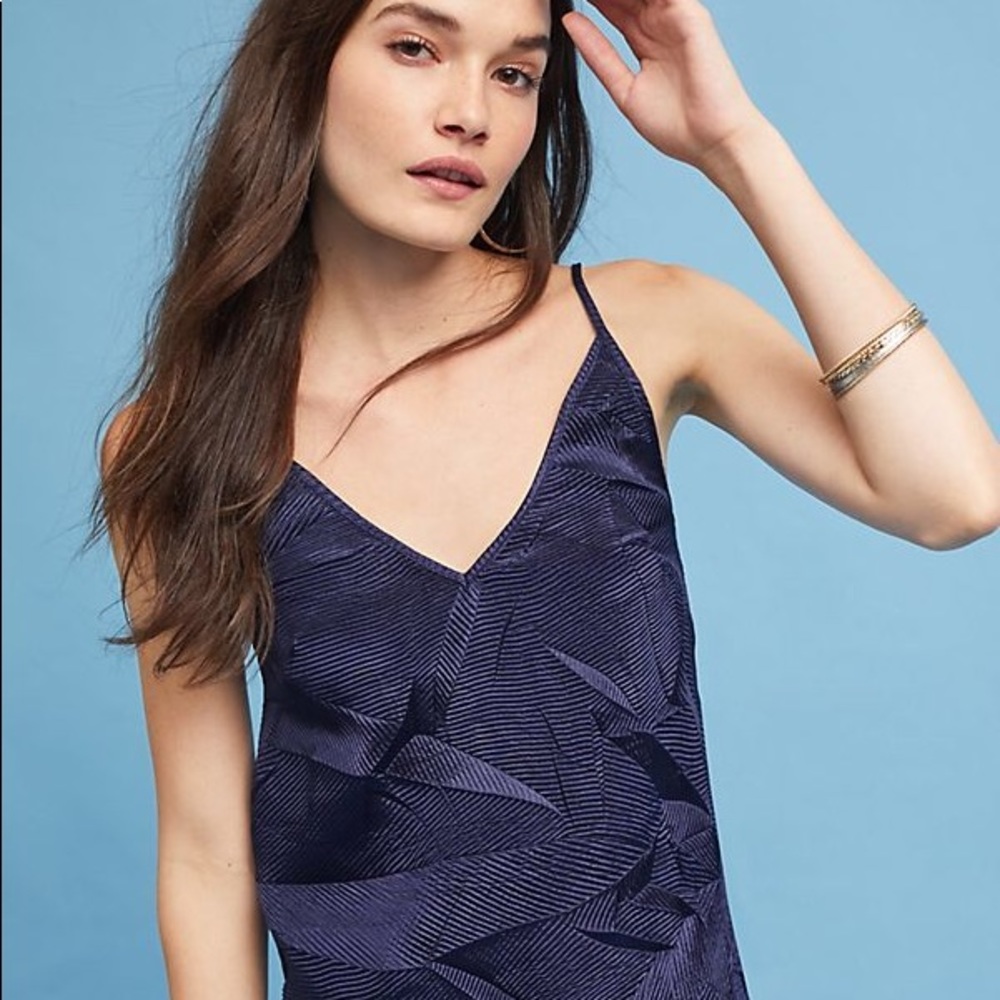 🆕FLOREAT│Textured Cami (Dark Blue Small) - by Anthropologie